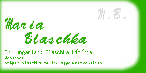 maria blaschka business card